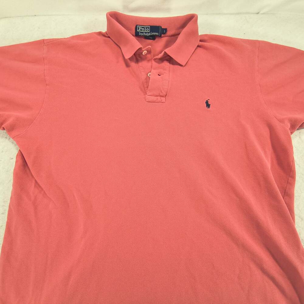 Polo by Ralph Lauren Short Sleeve Collared Polo Shirt Mens Size Large L Pink